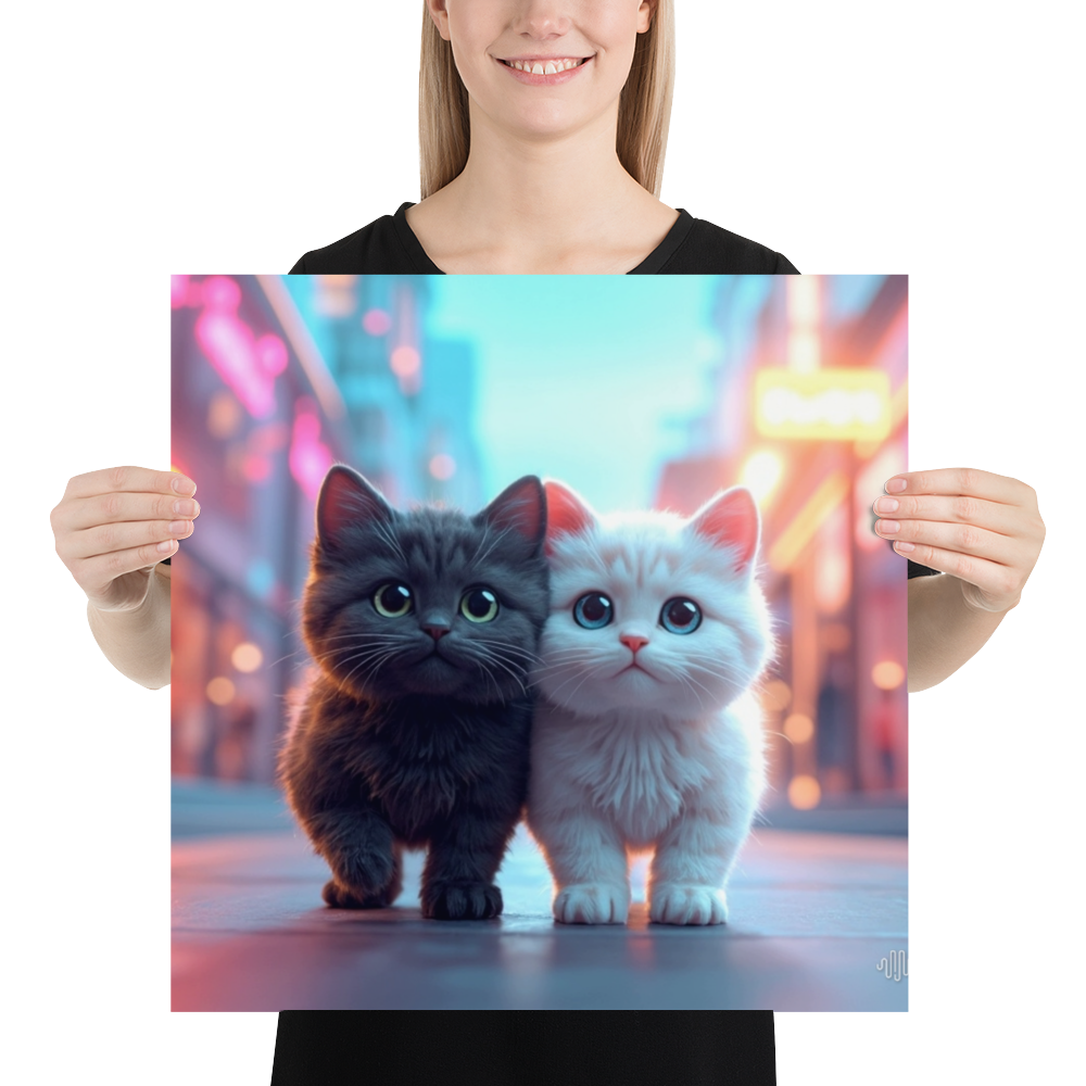 Black and White kitten Poster