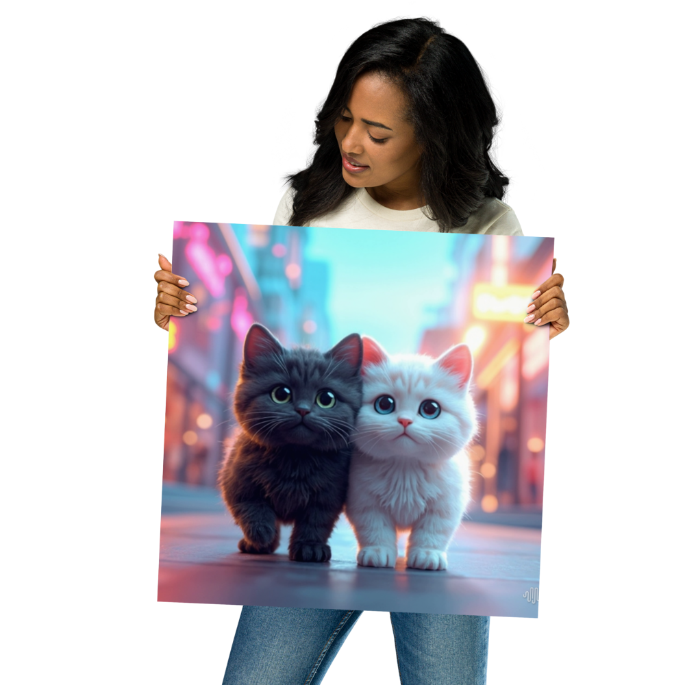 Black and White kitten Poster