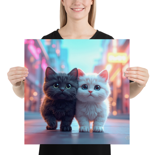 Black and White kitten Poster