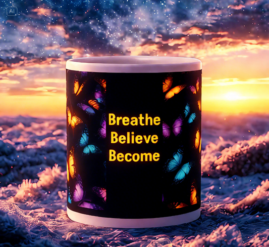 Breathe , Believe, Become Mug
